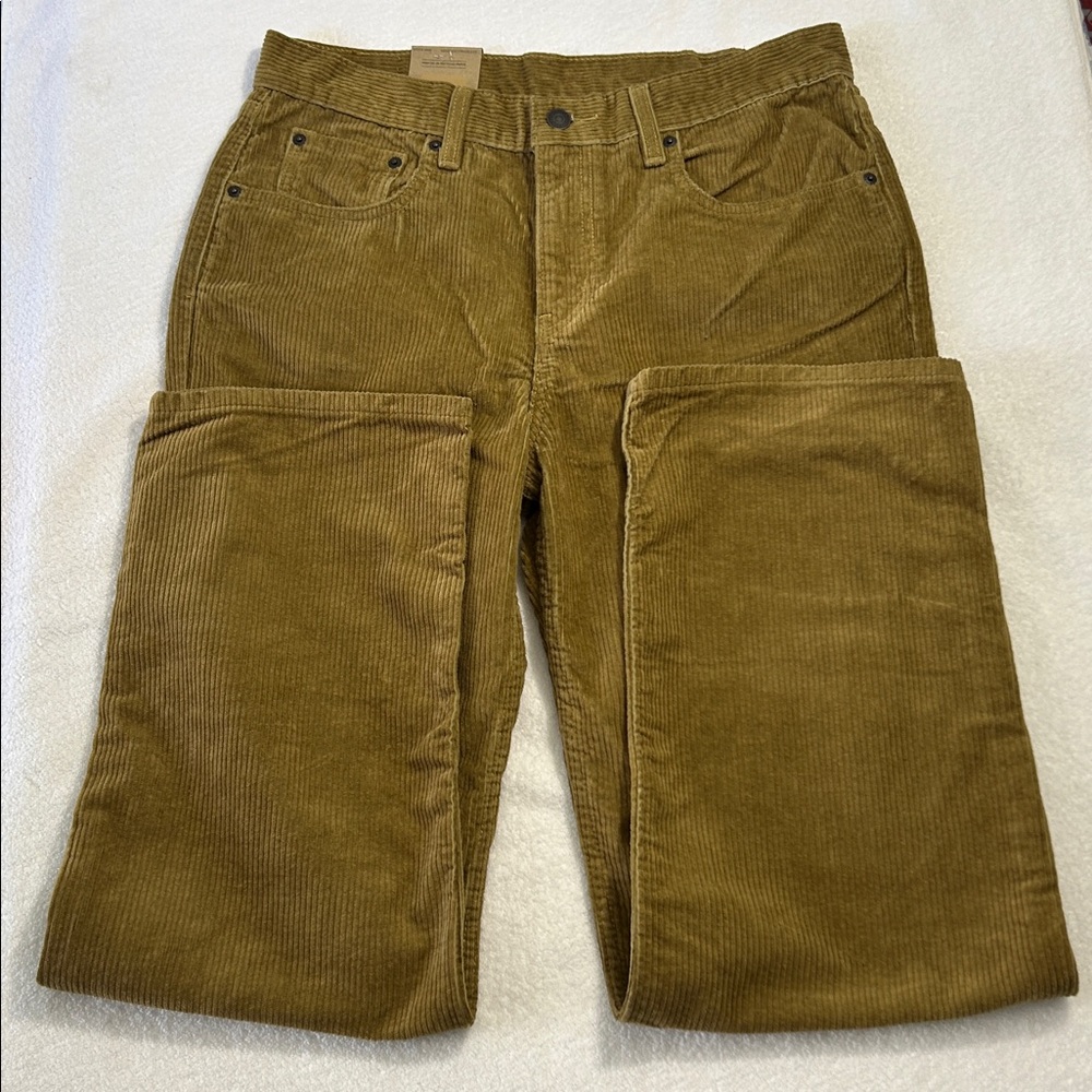 Levi’s 30 x30 Jeans Low Pro Golden Tan Corduroy MidRise Straight Leg Relaxed NWT - Picture 3 of 13